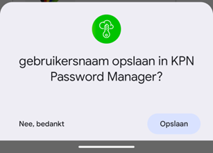 Inloggegevens opslaan in item
